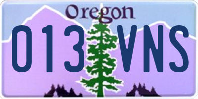 OR license plate 013VNS