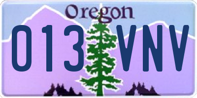 OR license plate 013VNV