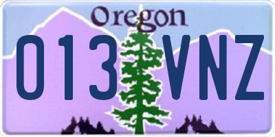 OR license plate 013VNZ