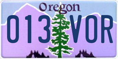 OR license plate 013VOR