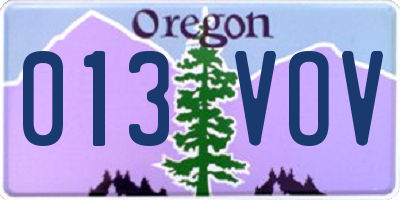 OR license plate 013VOV