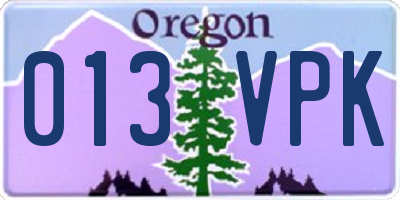 OR license plate 013VPK