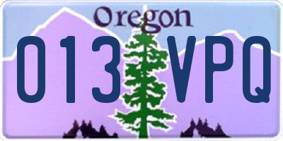 OR license plate 013VPQ