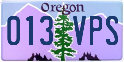 OR license plate 013VPS