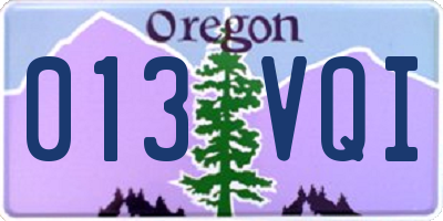 OR license plate 013VQI