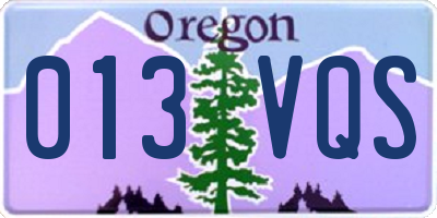 OR license plate 013VQS