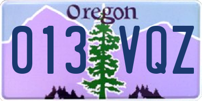 OR license plate 013VQZ