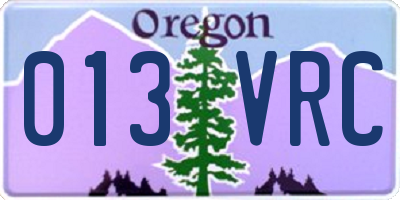 OR license plate 013VRC
