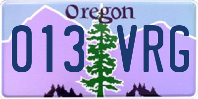 OR license plate 013VRG