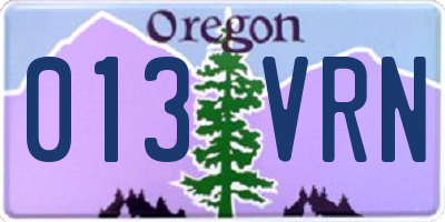 OR license plate 013VRN
