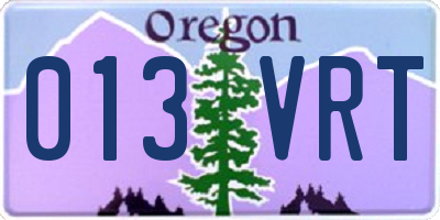 OR license plate 013VRT