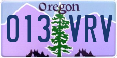OR license plate 013VRV