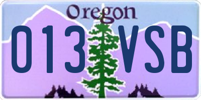 OR license plate 013VSB