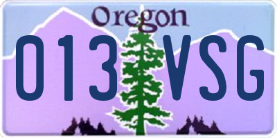 OR license plate 013VSG