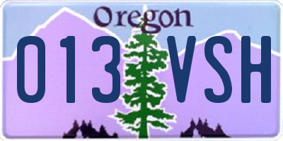 OR license plate 013VSH