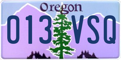 OR license plate 013VSQ