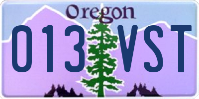 OR license plate 013VST