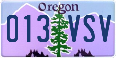 OR license plate 013VSV