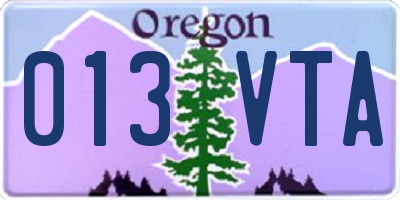 OR license plate 013VTA