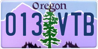 OR license plate 013VTB