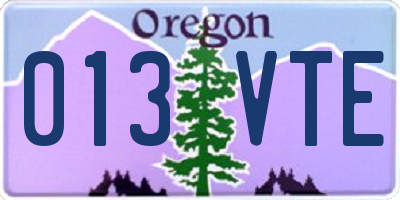 OR license plate 013VTE