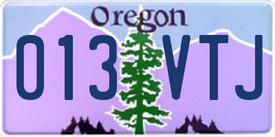 OR license plate 013VTJ
