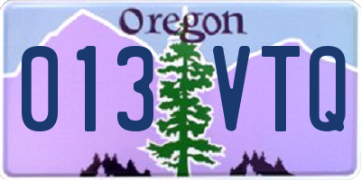 OR license plate 013VTQ
