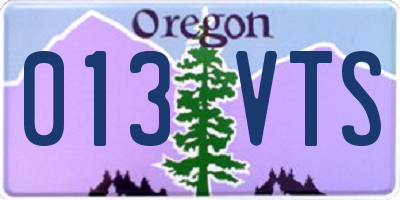 OR license plate 013VTS