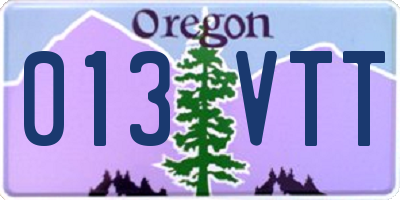 OR license plate 013VTT