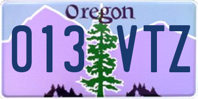 OR license plate 013VTZ