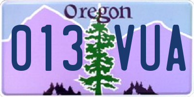 OR license plate 013VUA