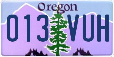 OR license plate 013VUH
