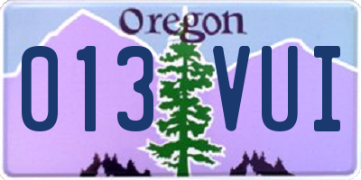 OR license plate 013VUI