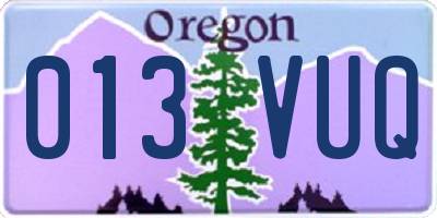 OR license plate 013VUQ