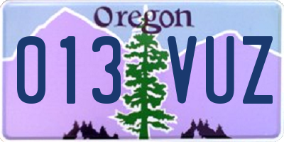 OR license plate 013VUZ