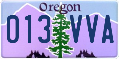 OR license plate 013VVA