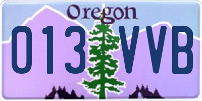 OR license plate 013VVB