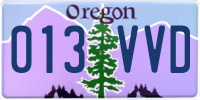 OR license plate 013VVD