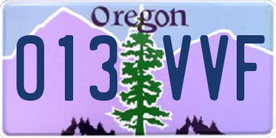OR license plate 013VVF