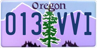 OR license plate 013VVI