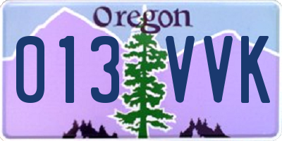 OR license plate 013VVK