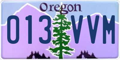 OR license plate 013VVM