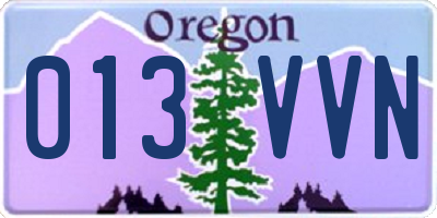 OR license plate 013VVN