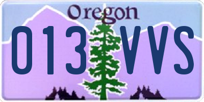 OR license plate 013VVS