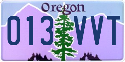 OR license plate 013VVT