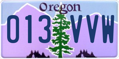OR license plate 013VVW