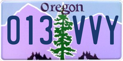 OR license plate 013VVY