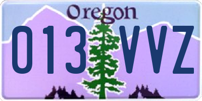 OR license plate 013VVZ