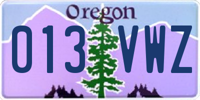 OR license plate 013VWZ