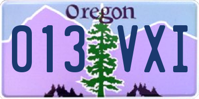 OR license plate 013VXI